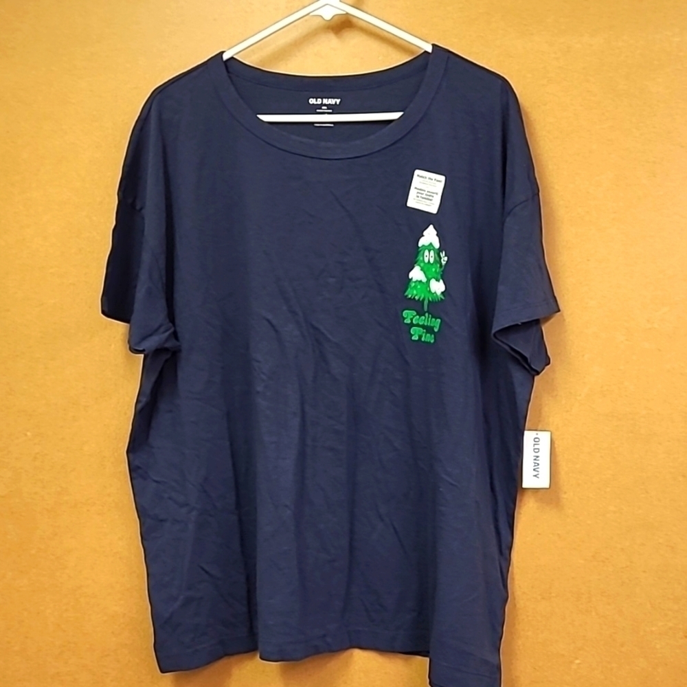 Old Navy Size XXL Navy Blue Feeling Pine T-Shirt